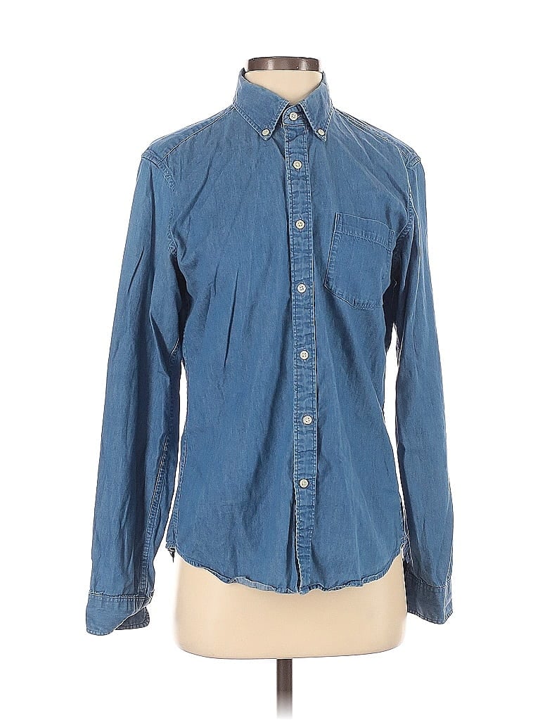 Click to view more detailed imagery on our partner's website Pre-owned Uniqlo Long Sleeve Button Down Shirt In Blue