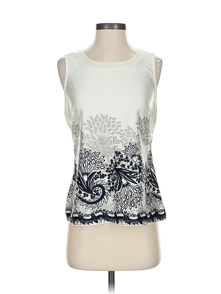 Pre-owned Ann Taylor Factory Sleeveless T-shirt In White