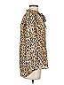 J.Crew 100% Polyester Animal Print Brown Long Sleeve Blouse Size S - photo 4