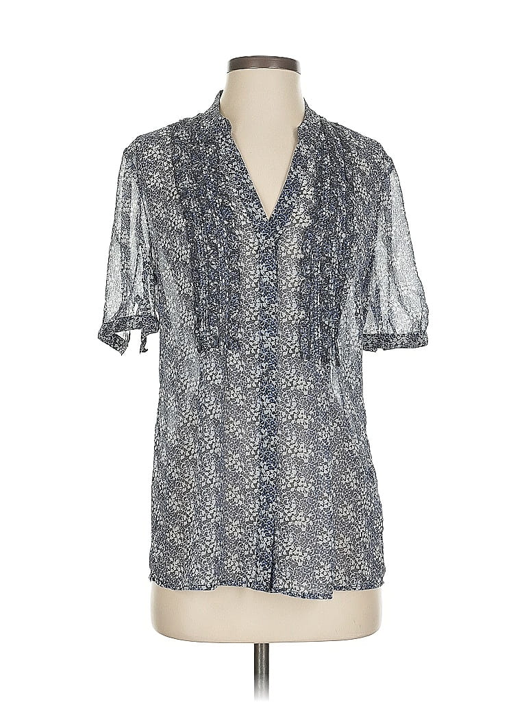 Pre-owned Banana Republic Short Sleeve Blouse In Blue