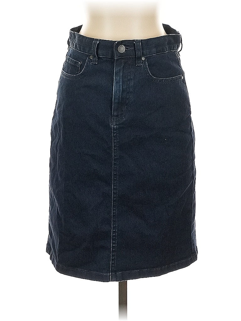 Pre-owned Uniqlo Denim Skirt In Blue