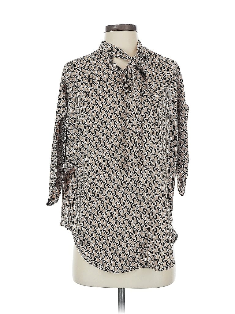 Pre-owned Assorted Brands 3/4 Sleeve Blouse In Gray