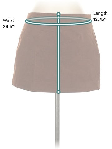 Zara 100% Polyester Solid Brown Casual Skirt Size S