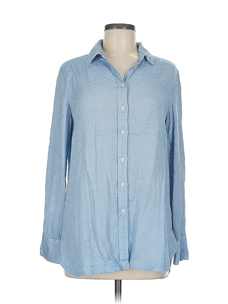 Pre-owned Banana Republic Long Sleeve Button Down Shirt In Blue