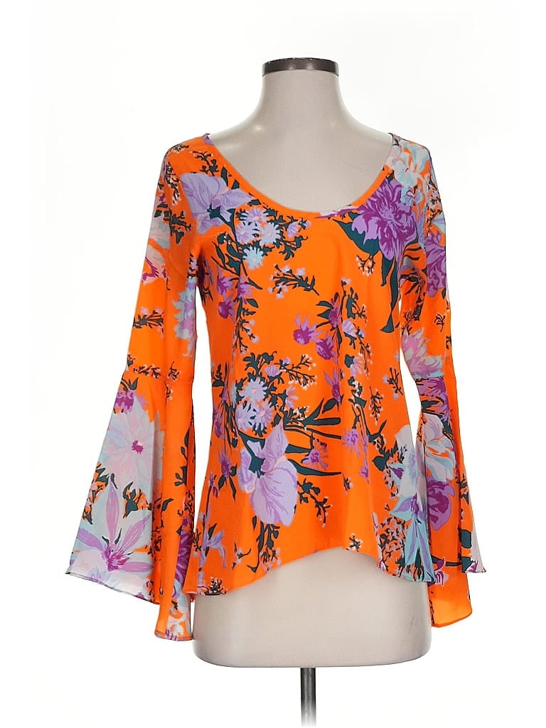 Pre-owned Voom By Joy Han 3/4 Sleeve Blouse In Orange
