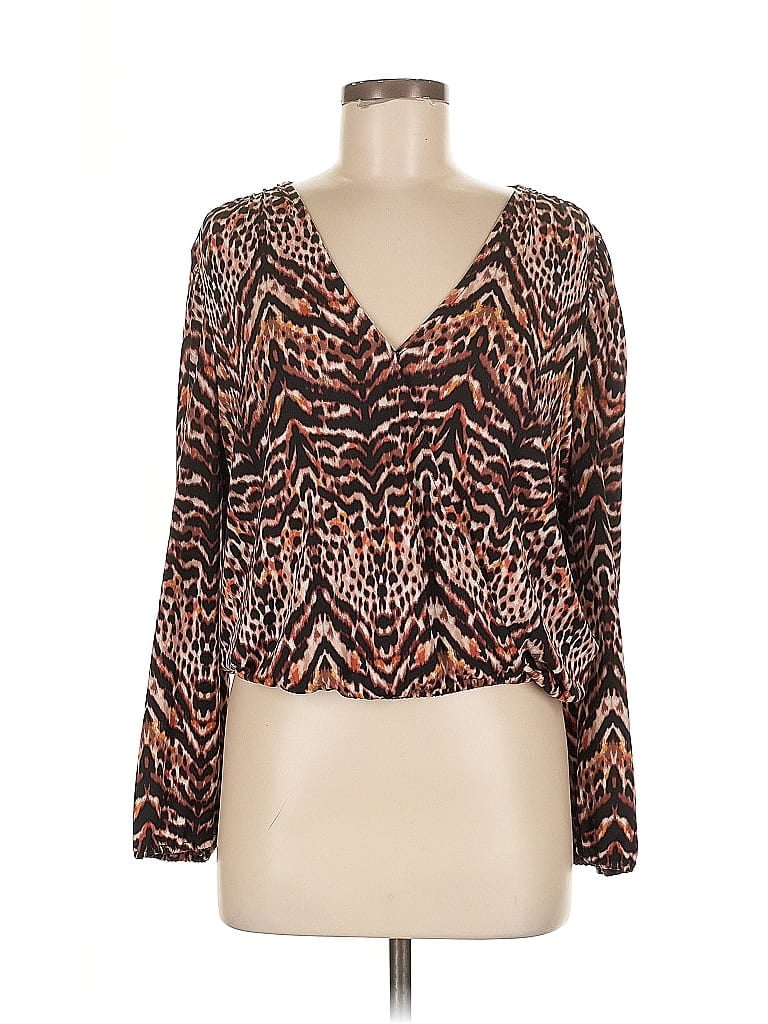 Click to view more detailed imagery on our partner's website Pre-owned Veronica M Long Sleeve Blouse In Brown