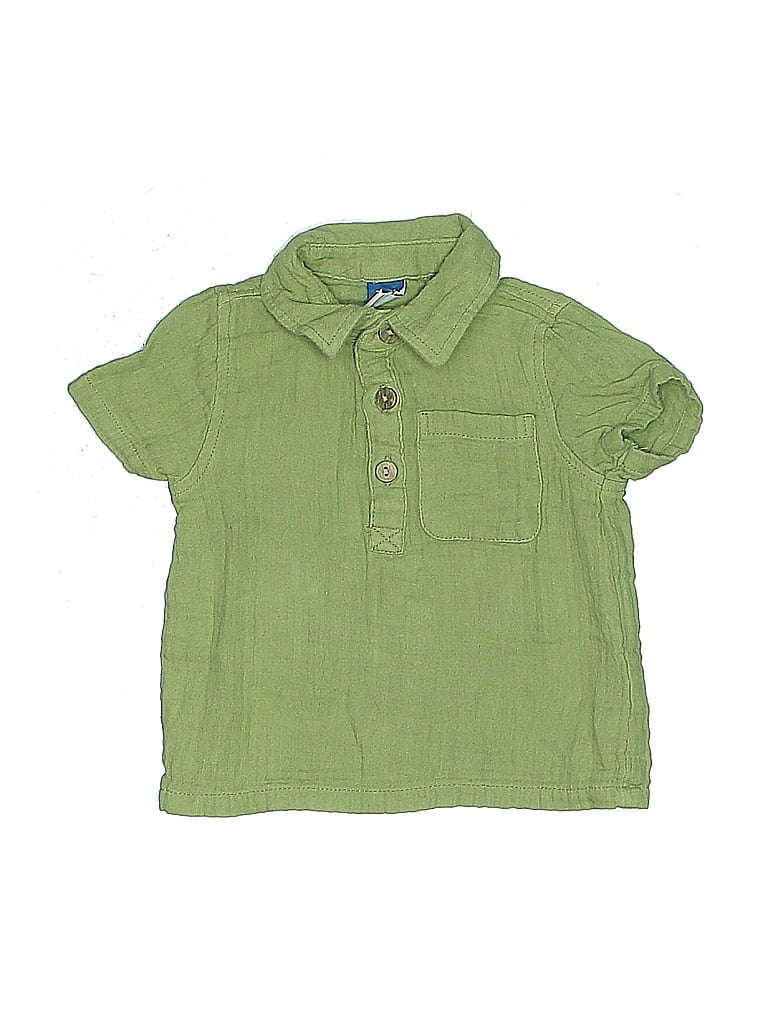 Pre-owned Old Navy Babies' Short Sleeve Button Down Shirt In Green