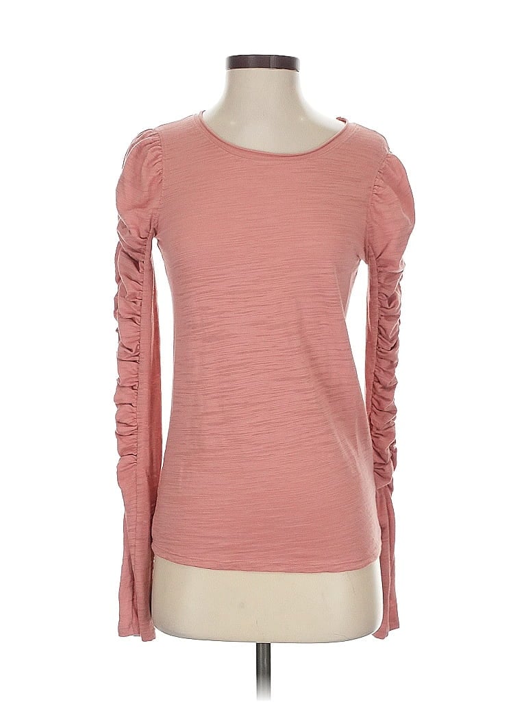 WE THE FREE Pre-owned Long Sleeve Top Pink Sweetheart Neckline Tops