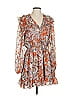 Current Air 100% Polyester Floral Brown Orange Cocktail Dress Size S - photo 1