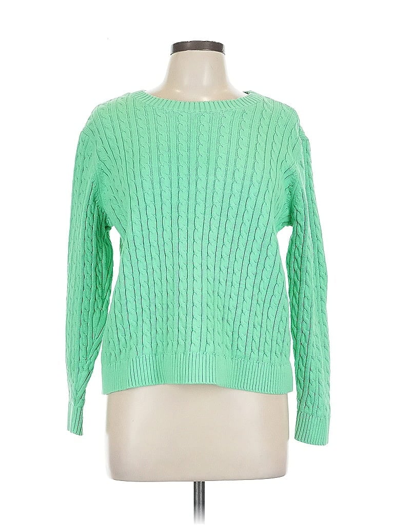 Pre-owned Lands' End Pullover Sweater In Green
