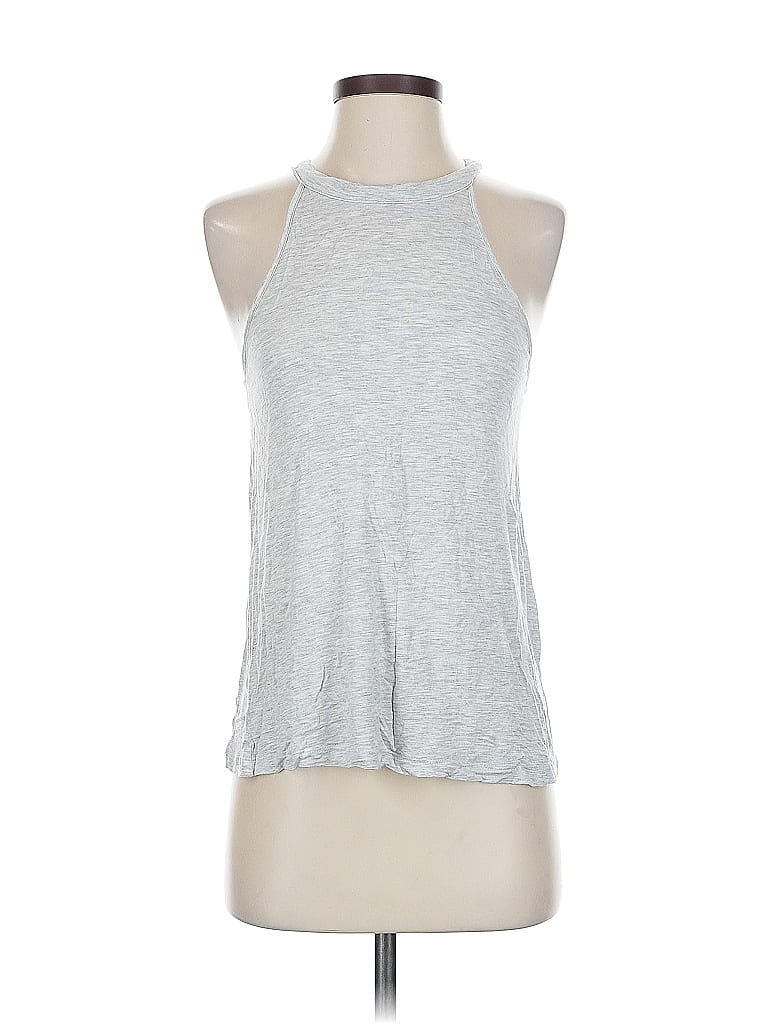 Pre-owned Melrose And Market Tank Top Silver Halter Neckline Tops