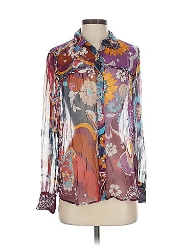 Jade Long Sleeve Silk Top (view 1)
