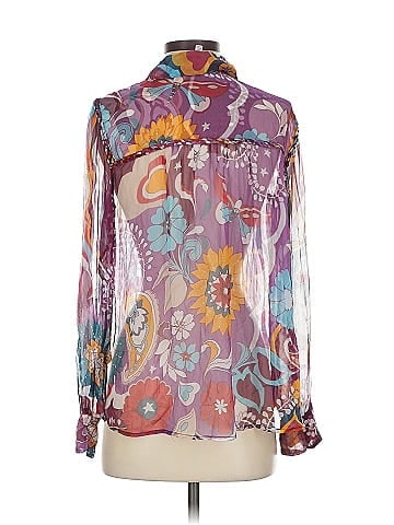 Jade Long Sleeve Silk Top (view 2)