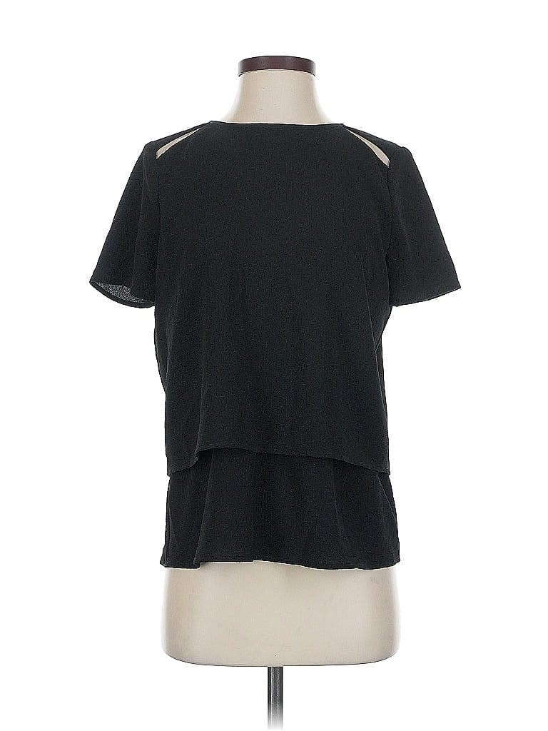 Pre-owned Boston Proper Short Sleeve Top Black Cold Shoulder Neckline Tops