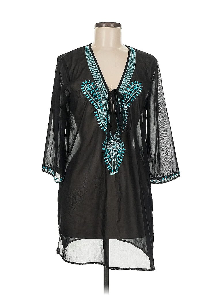 Pre-owned Blue Island 3/4 Sleeve Blouse In Black