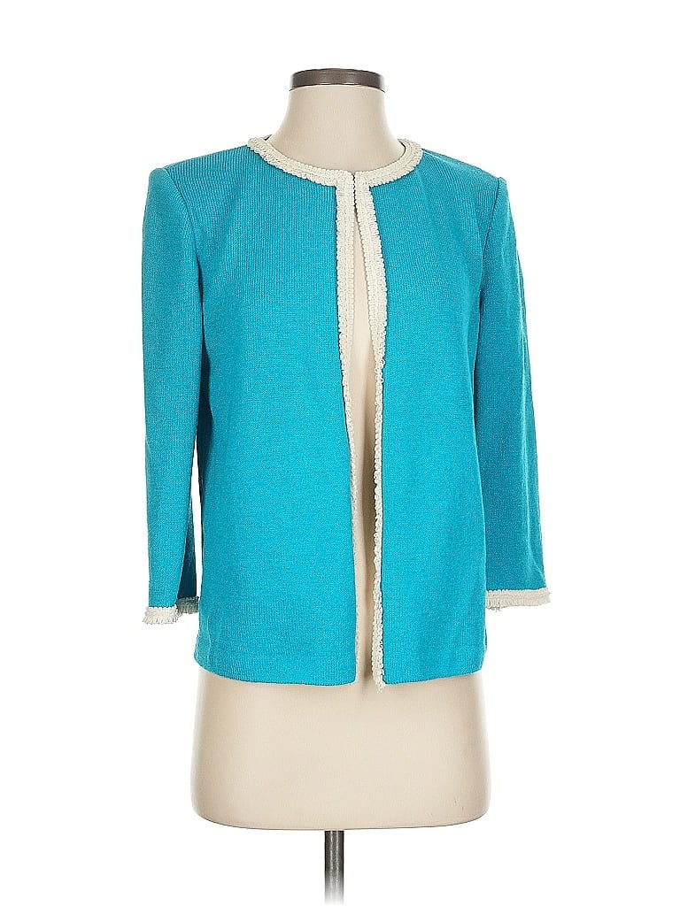 St. John Collection Teal Wool Cardigan Size 4 - photo 1