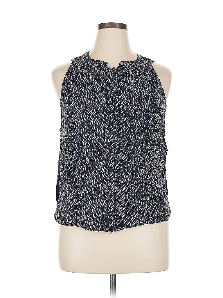 Pre-owned A New Day Sleeveless Button Down Shirt In Blue