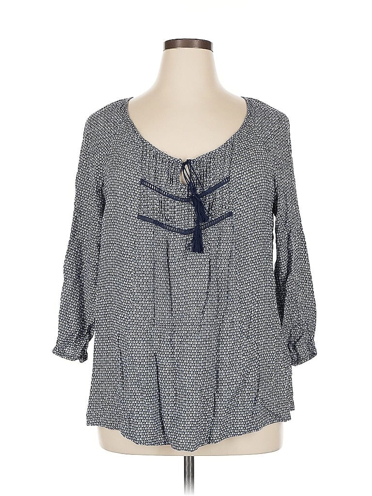 Pre-owned Bella Ella 3/4 Sleeve Blouse In Blue