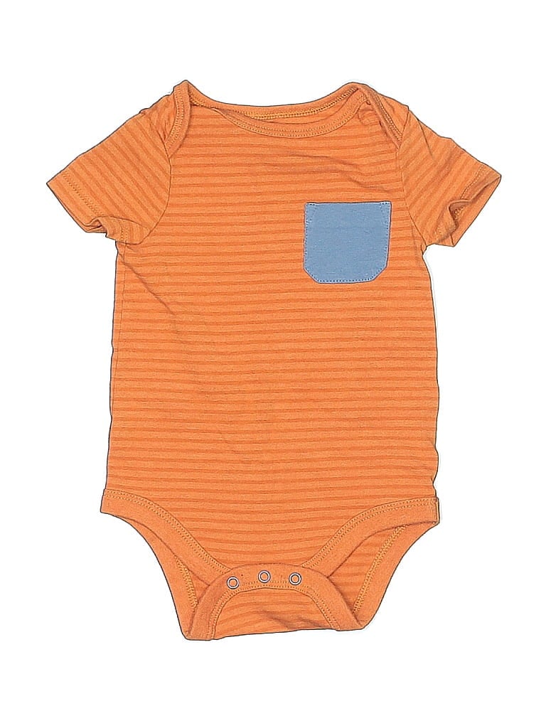 Pre-owned Cat & Jack Babies' Short Sleeve Onesie In Orange