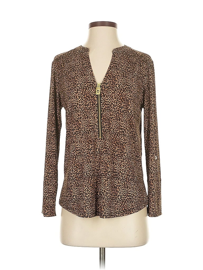 Pre-owned Michael Michael Kors Long Sleeve Blouse In Brown