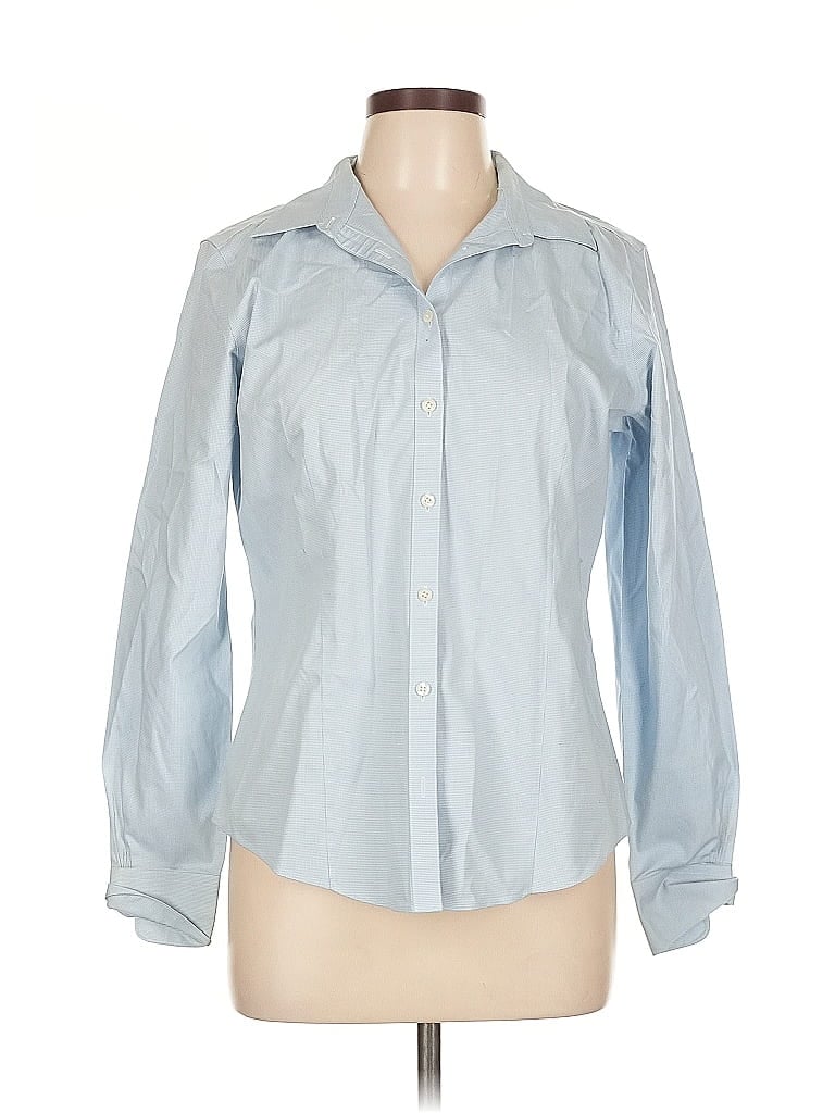 Pre-owned Brooks Brothers 346 Long Sleeve Blouse In Blue