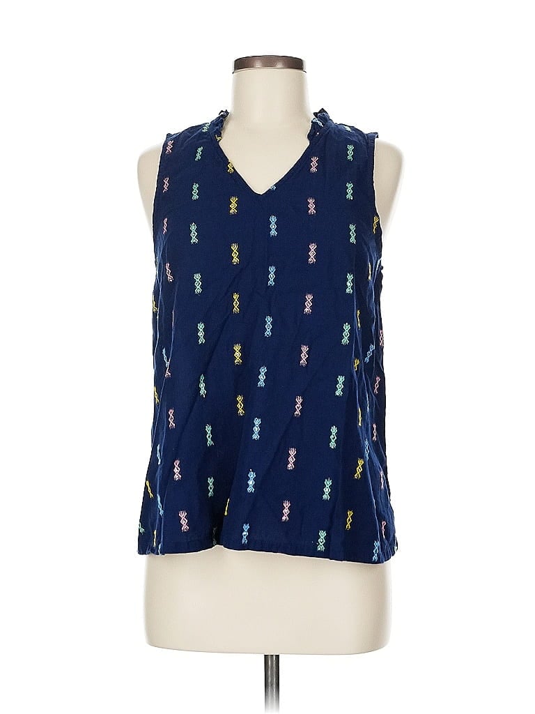 Pre-owned St. John's Bay Sleeveless Blouse In Blue