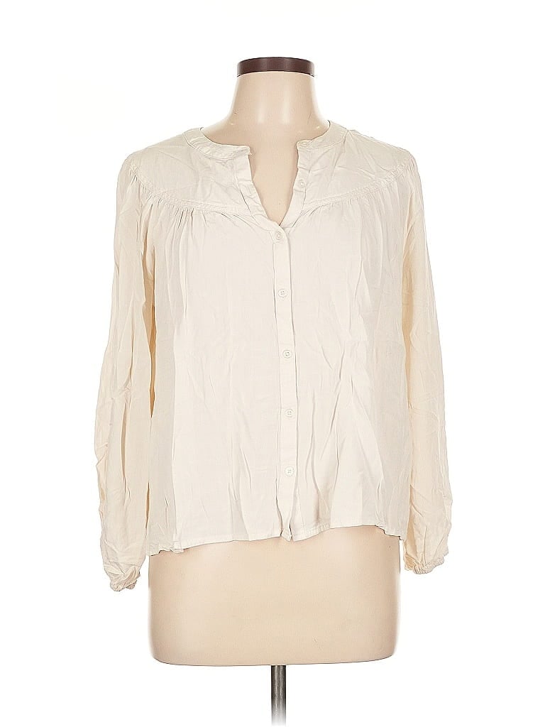 Pre-owned A New Day Long Sleeve Blouse In White