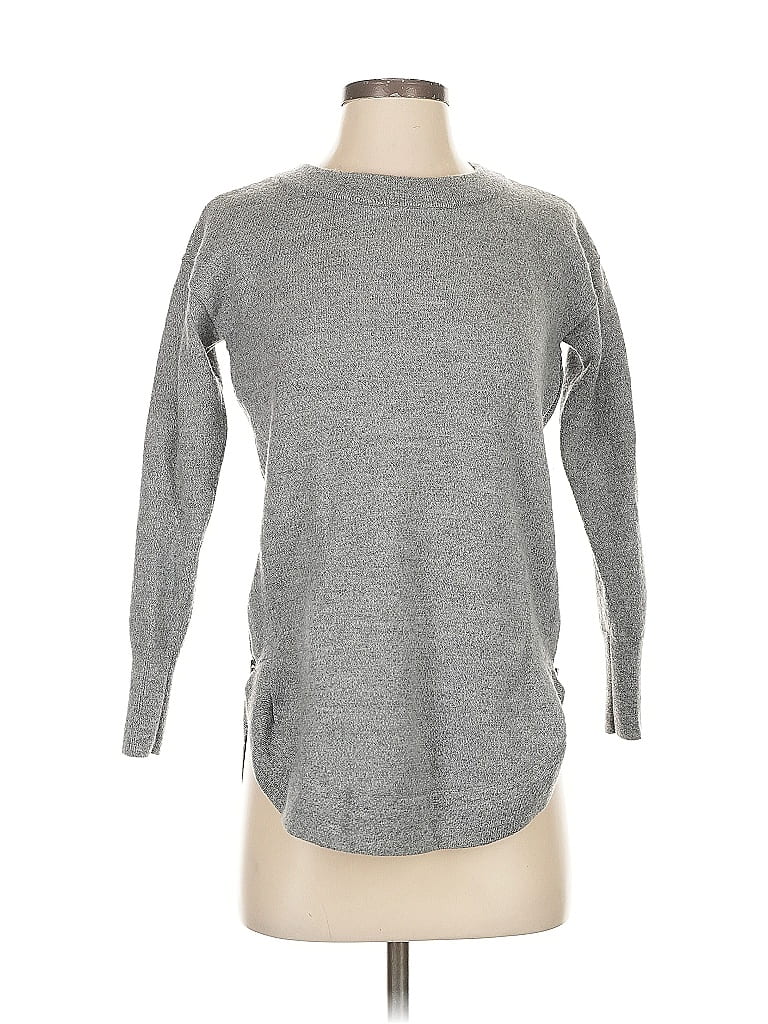 Pre-owned Ann Taylor Wool Pullover Sweater In Gray