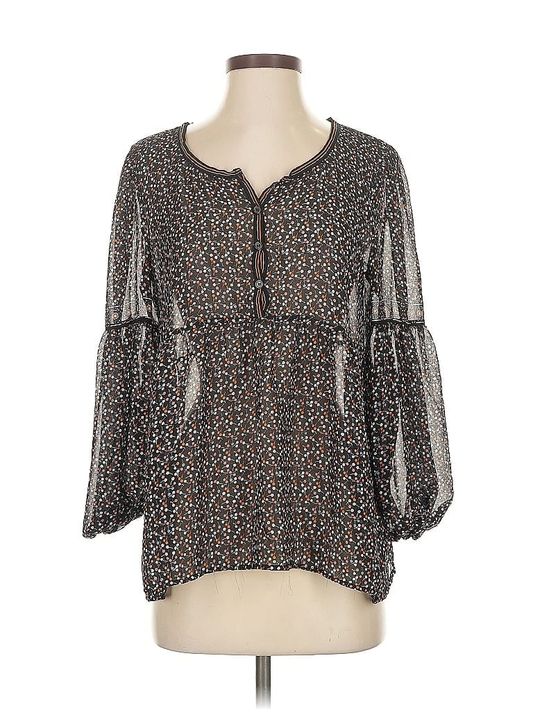 Pre-owned Max Studio 3/4 Sleeve Blouse In Brown