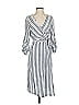 Max Studio 100% Cotton Stripes Blue Casual Dress Size 1 - photo 1