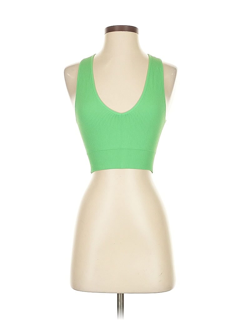 Pre-owned Garage Tank Top Green Halter Neckline Tops