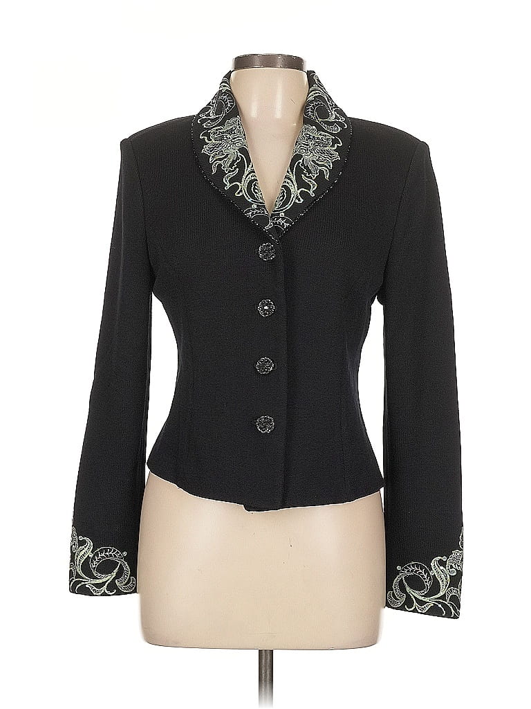 Pre-owned St John Blazer Jacket In Black