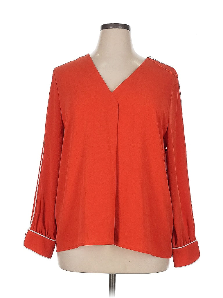 Pre-owned Vince Camuto Long Sleeve Blouse In Orange