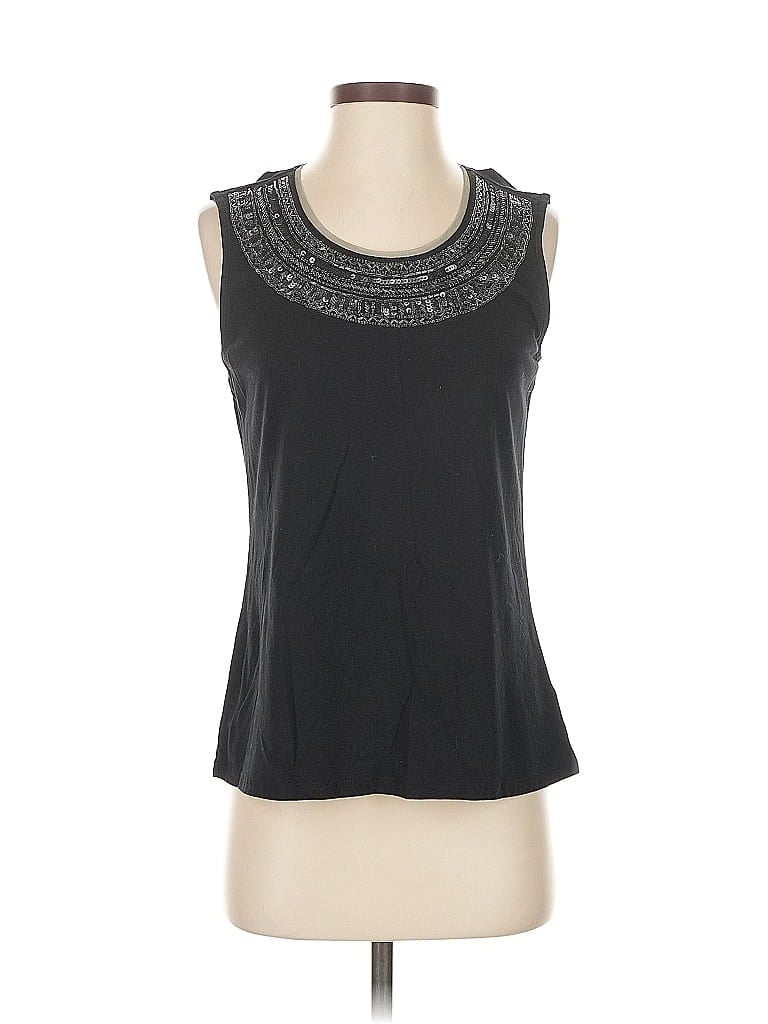 Pre-owned Coldwater Creek Sleeveless T-shirt In Black