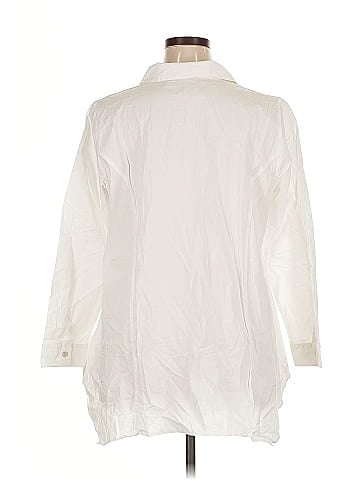 LOGO by Lori Goldstein 3/4 Sleeve Button-Down Shirt (view 2)