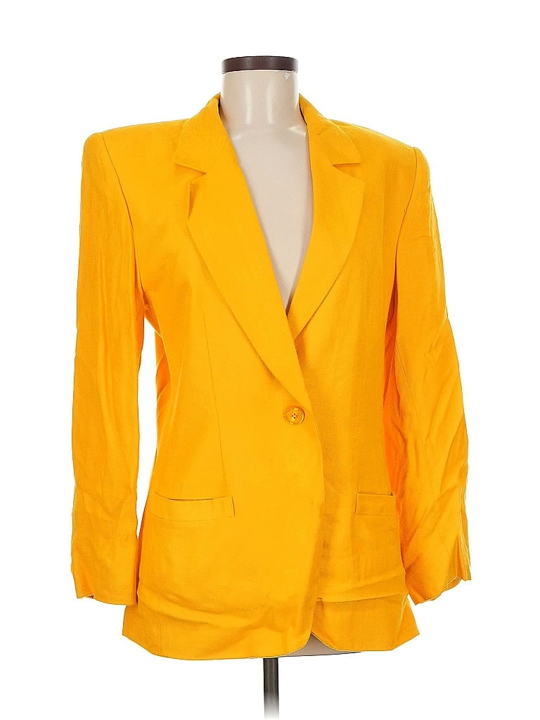 Pre-owned Doncaster Collection Blazer Jacket In Yellow