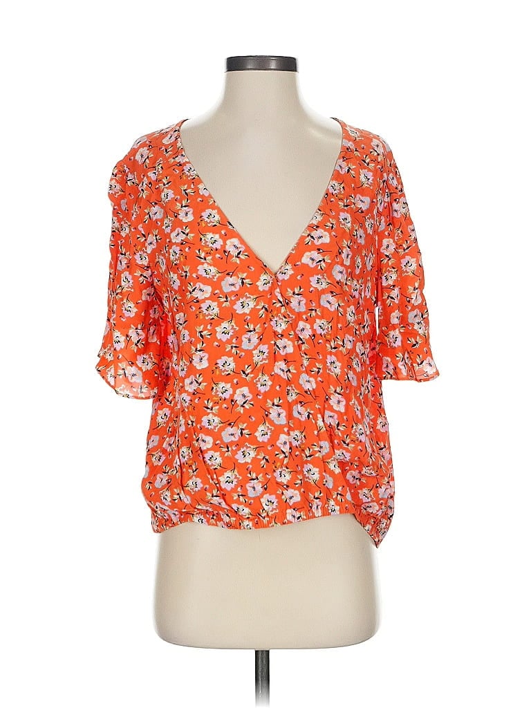 Pre-owned Sanctuary Short Sleeve Blouse In Orange