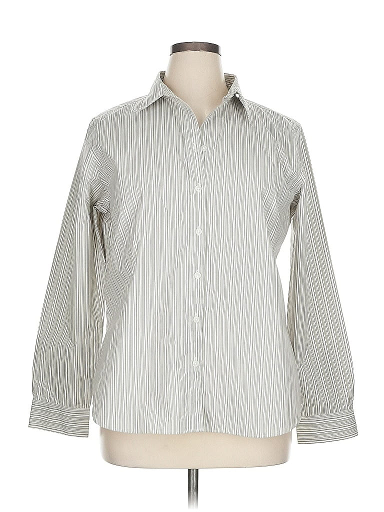 Pre-owned Eddie Bauer Long Sleeve Button Down Shirt In Gray