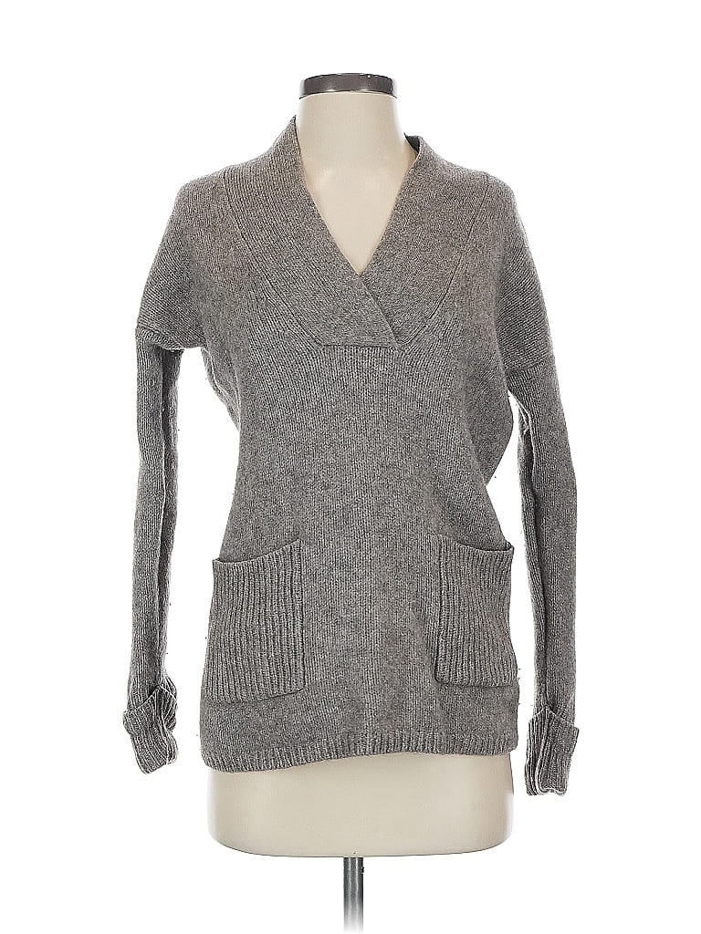 Pre-owned Max Studio Wool Cardigan Sweater In Gray