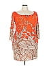 Muse Print Orange Cocktail Dress Size 4 - photo 1