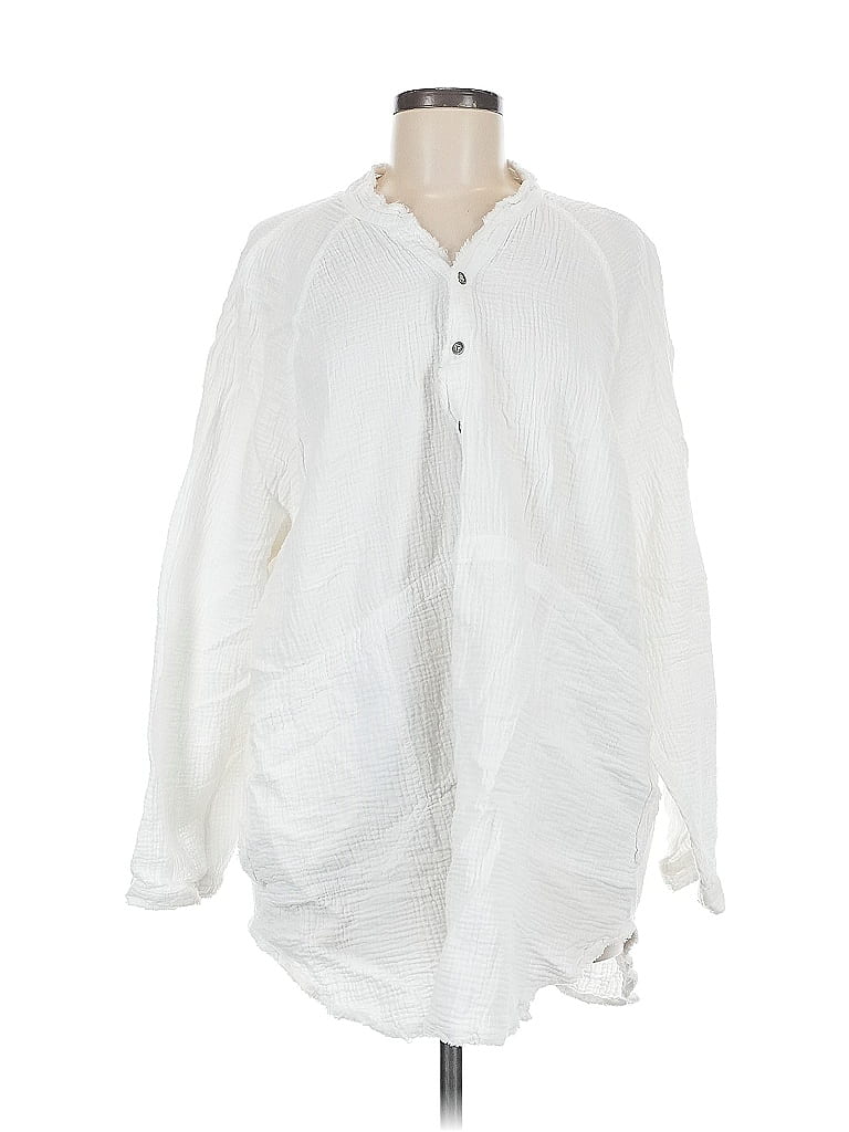 Pre-owned We The Free Long Sleeve Blouse In White