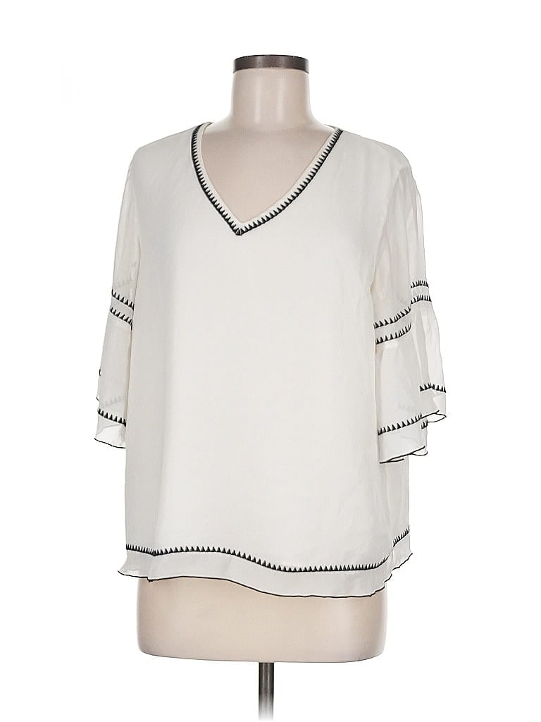 Pre-owned Vince Camuto 3/4 Sleeve Blouse In White