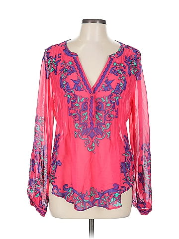 Hale Bob Long Sleeve Silk Top (view 1)
