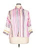 Basler Stripes Pink 3/4 Sleeve Button-Down Shirt Size XXL (estimated) - photo 1