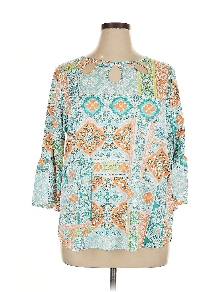 Pre-owned Ruby Rd. 3/4 Sleeve Blouse In Blue