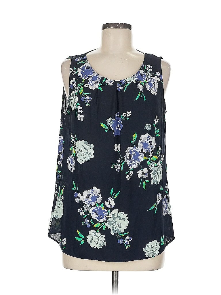Pre-owned Ann Taylor Loft Outlet Sleeveless Blouse In Blue