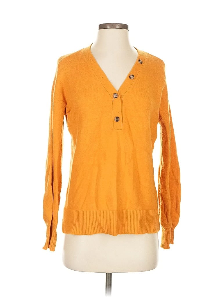 Pre-owned Ann Taylor Loft Cardigan Sweater In Orange