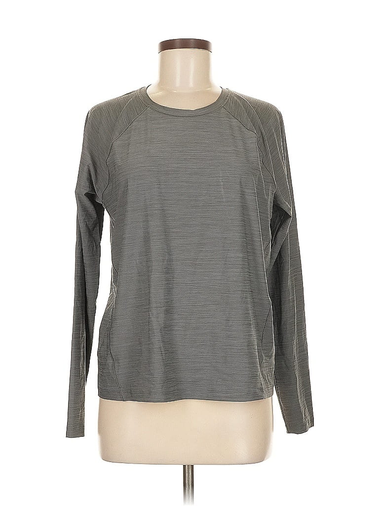 Pre-owned Athleta Long Sleeve T-shirt In Gray