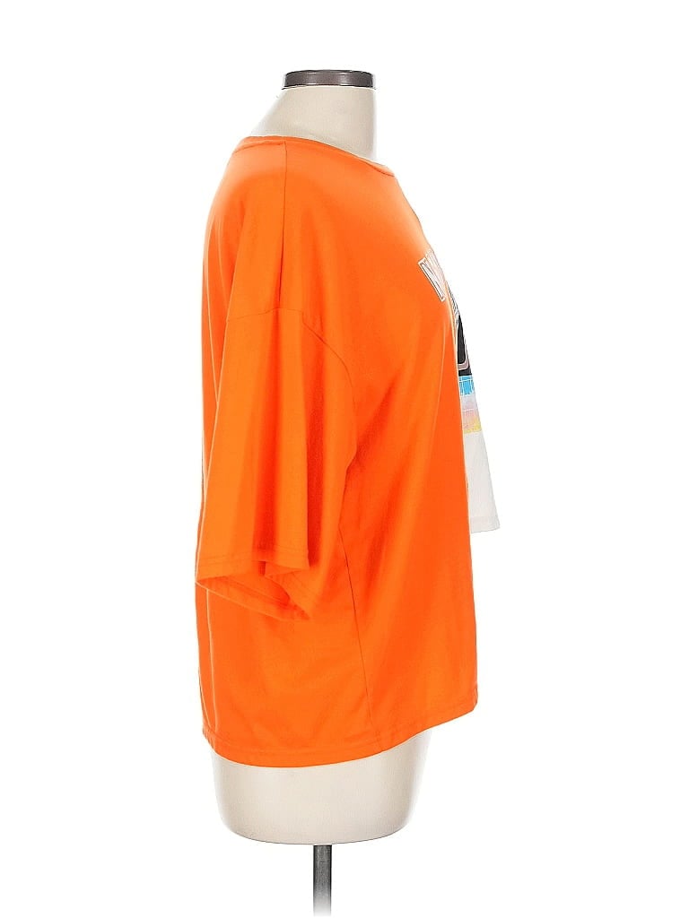 Pre-owned Shein 3/4 Sleeve Top Orange Scoop Neck Tops
