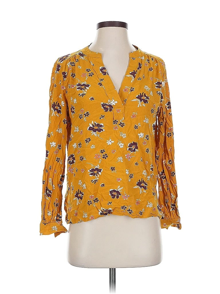 Pre-owned Gap 3/4 Sleeve Blouse In Yellow